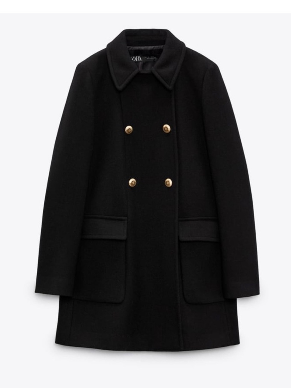ZARA WOOL BLEND COAT WITH GOLDEN BUTTONS